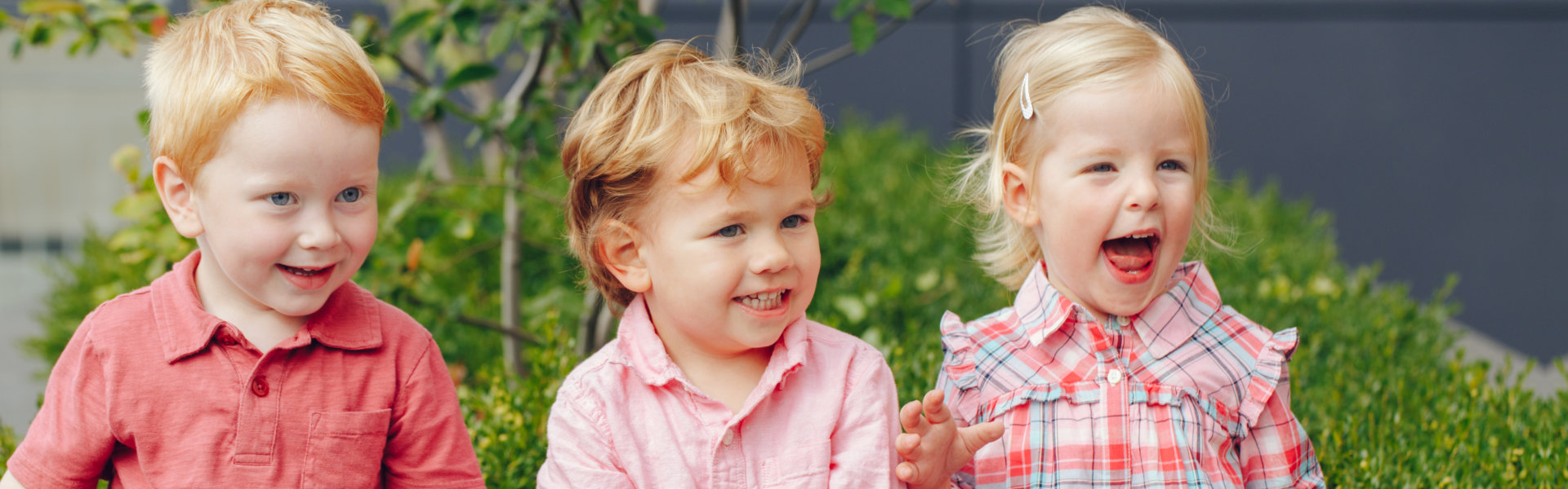 Toddlers' first day at Montessori school in Anaheim, California.